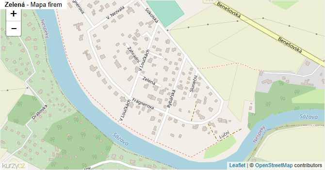 Zelená - mapa firem