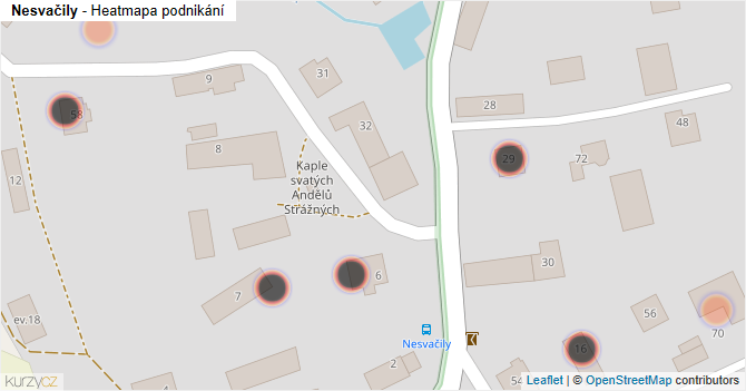 Nesvačily - mapa podnikání