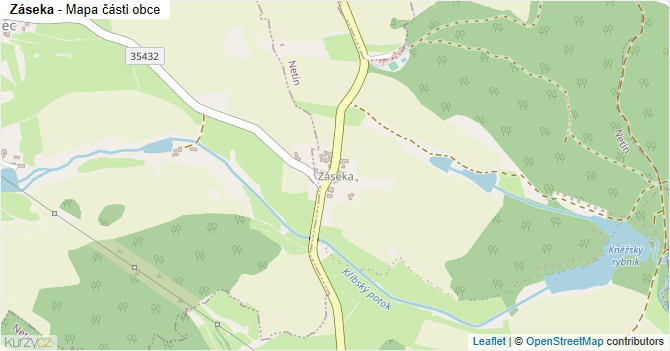 Záseka - mapa části obce