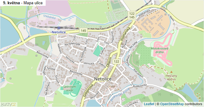 9. května - mapa ulice