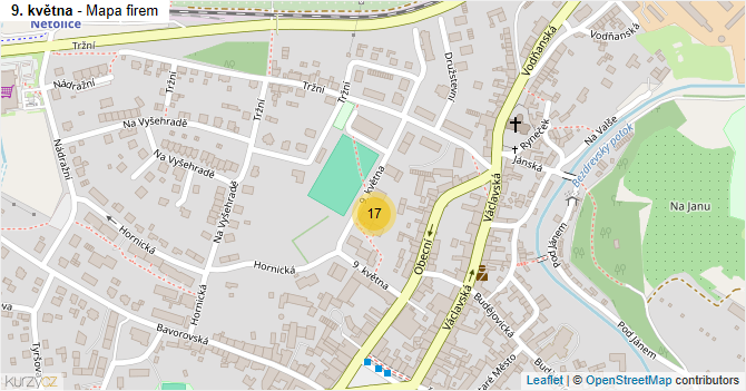 9. května - mapa firem
