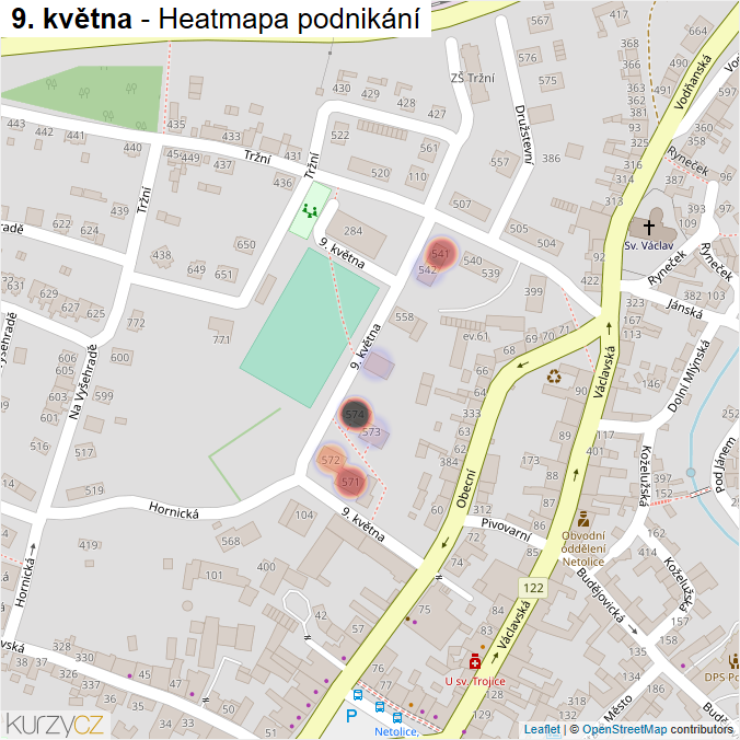 Mapa 9. května - Firmy v ulici.
