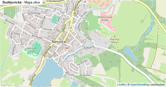 Budějovická - mapa ulice