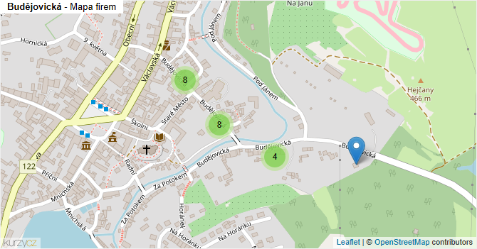 Budějovická - mapa firem