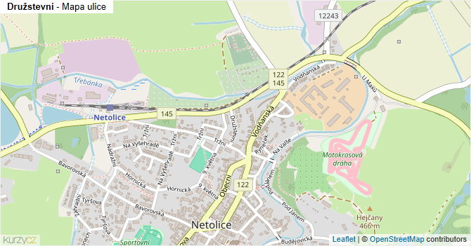Družstevní - mapa ulice