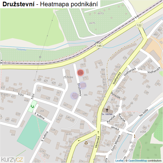 Mapa Družstevní - Firmy v ulici.