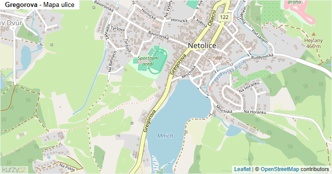 Gregorova - mapa ulice