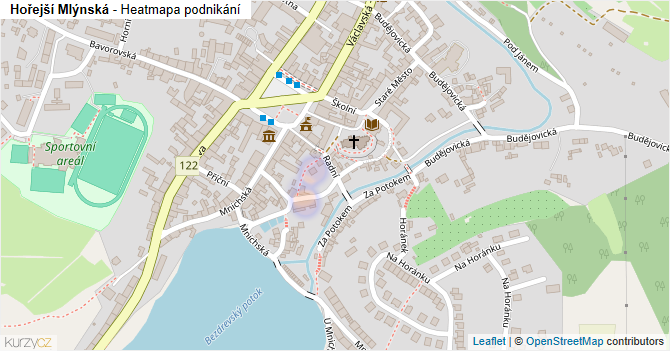 Hořejší Mlýnská - mapa podnikání