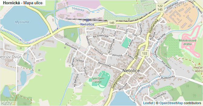 Hornická - mapa ulice