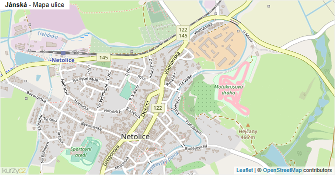 Jánská - mapa ulice