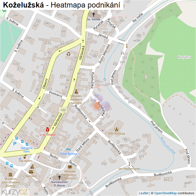 Mapa Koželužská - Firmy v ulici.
