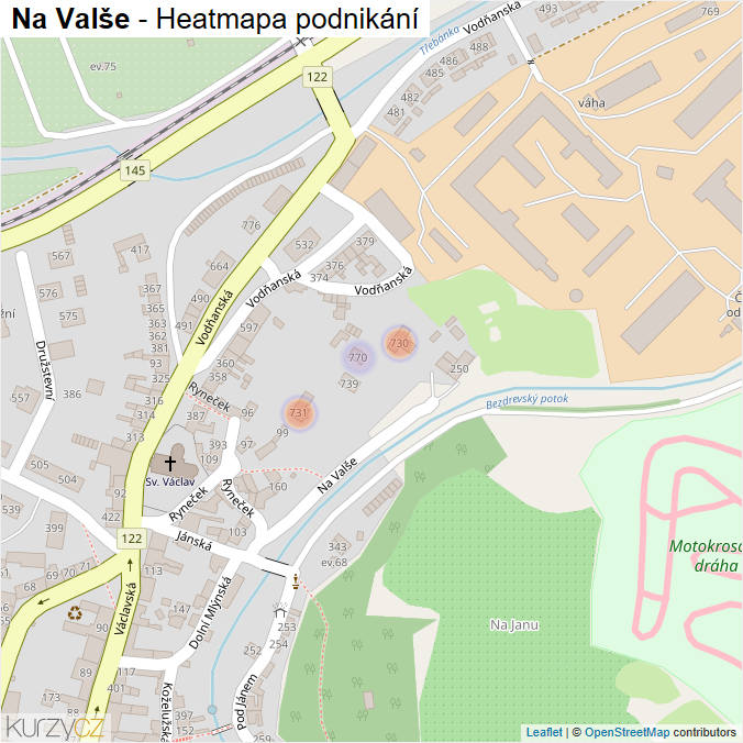 Mapa Na Valše - Firmy v ulici.