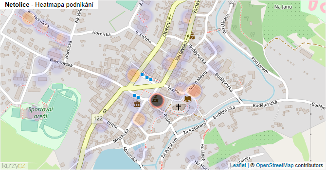 Netolice - mapa podnikání