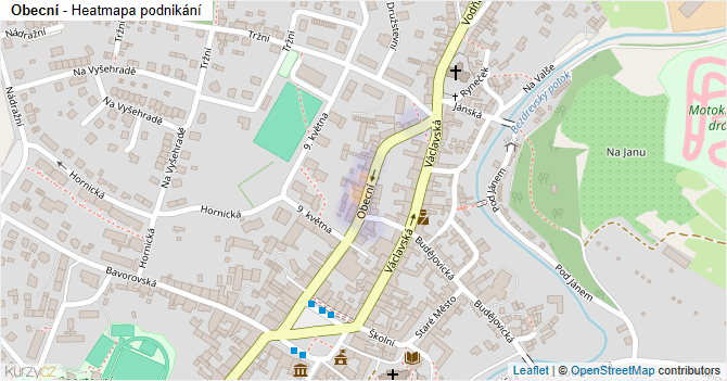 Obecní - mapa podnikání