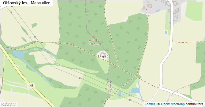 Olšovský les - mapa ulice
