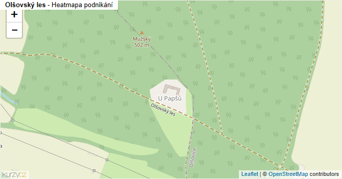 Olšovský les - mapa podnikání