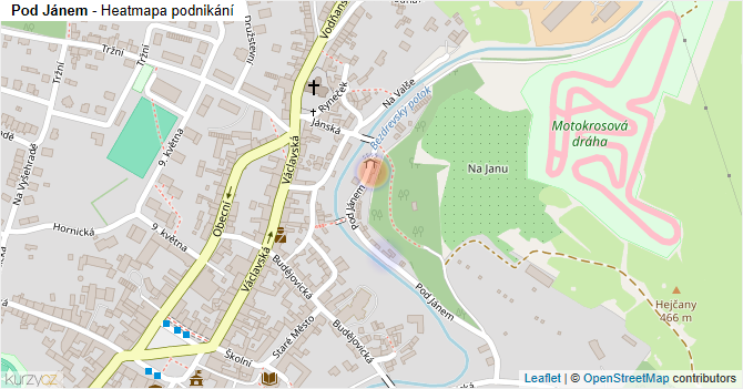 Pod Jánem - mapa podnikání