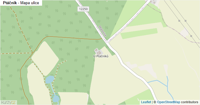 Ptáčník - mapa ulice