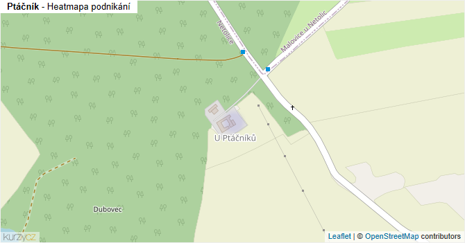 Ptáčník - mapa podnikání