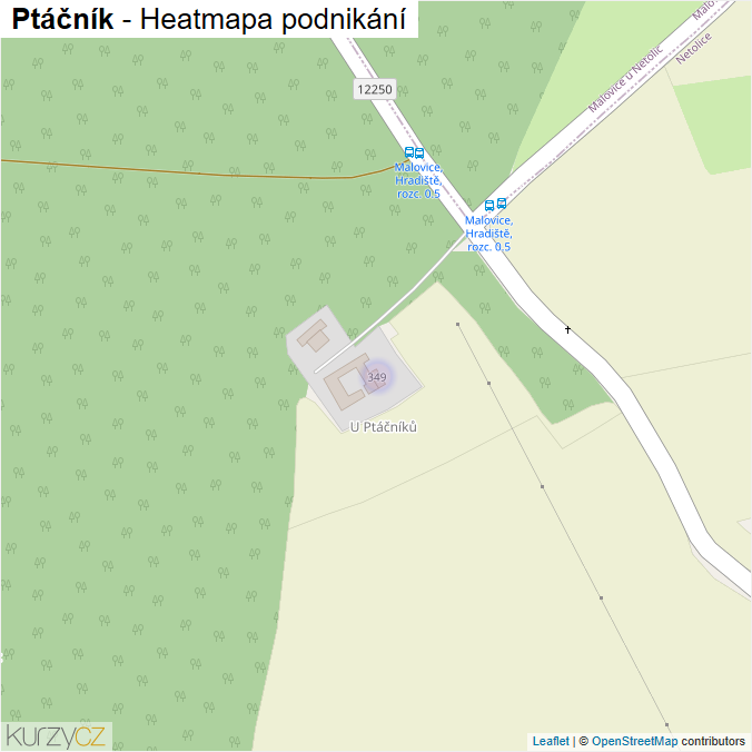 Mapa Ptáčník - Firmy v ulici.