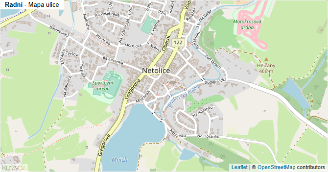 Radní - mapa ulice