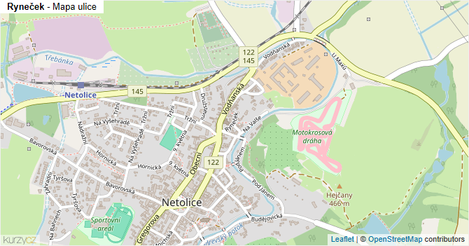 Ryneček - mapa ulice
