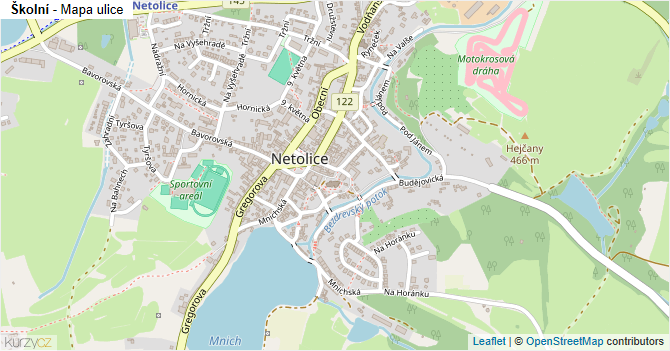 Školní - mapa ulice
