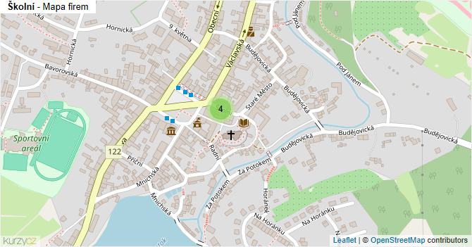 Školní - mapa firem