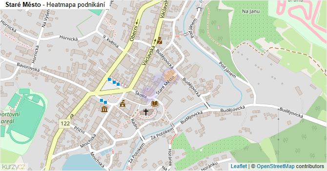 Staré Město - mapa podnikání