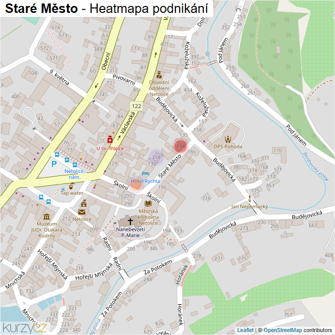 Mapa Staré Město - Firmy v ulici.