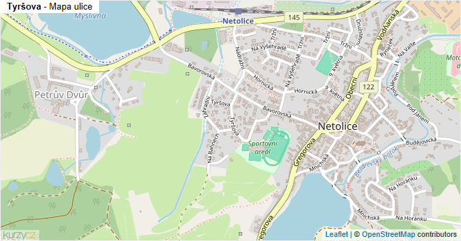 Tyršova - mapa ulice