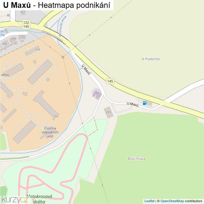 Mapa U Maxů - Firmy v ulici.