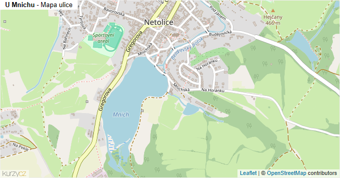 U Mnichu - mapa ulice