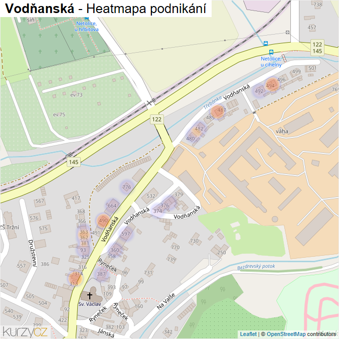 Mapa Vodňanská - Firmy v ulici.