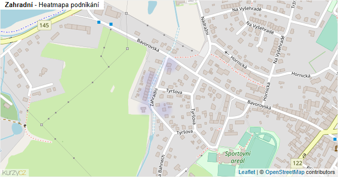 Zahradní - mapa podnikání