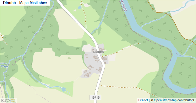 Dlouhá - mapa části obce