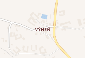 Výheň v obci Netřebice - mapa části obce