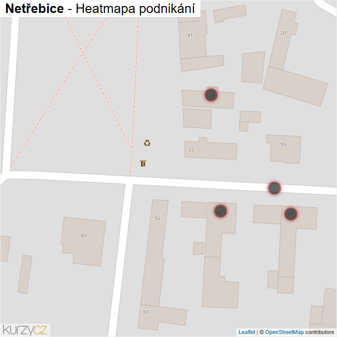 Mapa Netřebice - Firmy v obci.