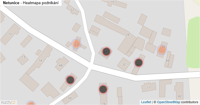 Netunice - mapa podnikání