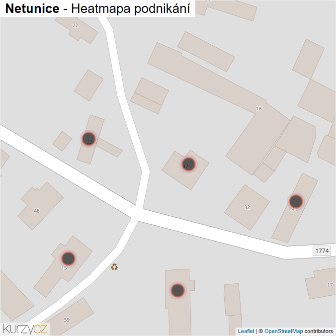 Mapa Netunice - Firmy v obci.