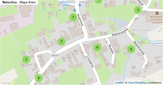Netvořice - mapa firem