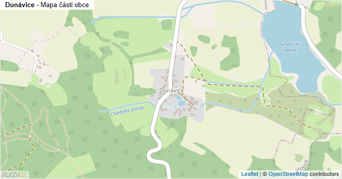 Dunávice - mapa části obce
