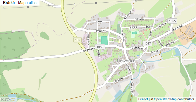 Krátká - mapa ulice