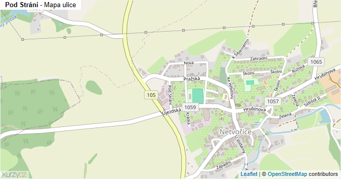 Pod Strání - mapa ulice