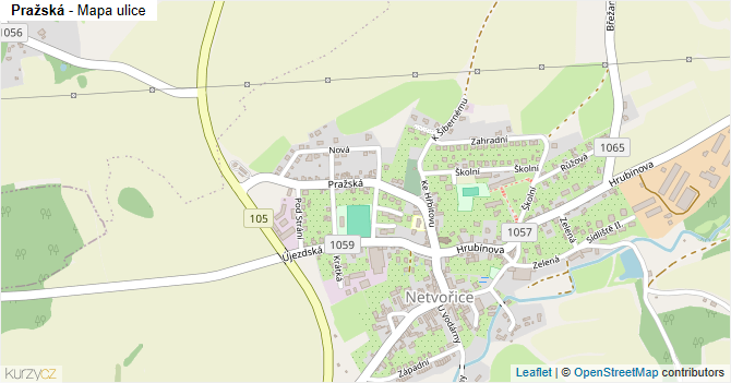 Pražská - mapa ulice