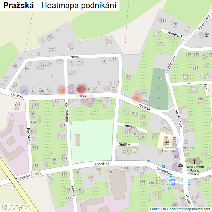 Mapa Pražská - Firmy v ulici.