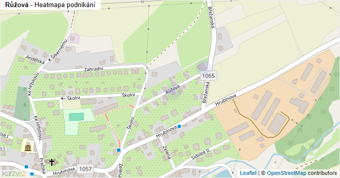 Růžová - mapa podnikání