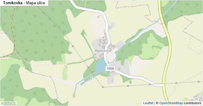 Tomkovka - mapa ulice