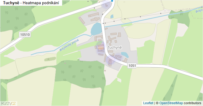 Tuchyně - mapa podnikání