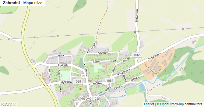 Zahradní - mapa ulice